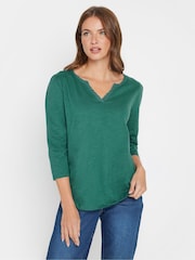 M&Co Blue 3/4 Sleeve 100% Cotton Tops 2 Pack - Image 2 of 8