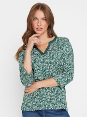 M&Co Blue 3/4 Sleeve 100% Cotton Tops 2 Pack - Image 3 of 8