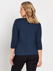 M&Co Blue 100% Cotton Crew Neck T-Shirt - Image 3 of 5
