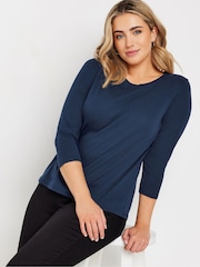 M&Co Blue 100% Cotton Crew Neck T-Shirt - Image 4 of 5