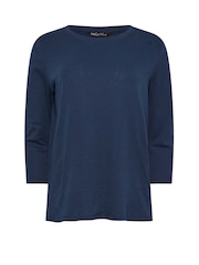 M&Co Blue 100% Cotton Crew Neck T-Shirt - Image 5 of 5