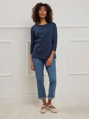 M&Co Blue 100% Cotton Crew Neck T-Shirt - Image 4 of 9