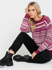M&Co Pink Petite Fairisle Pattern Design Jumper - Image 2 of 5