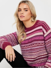 M&Co Pink Petite Fairisle Pattern Design Jumper - Image 3 of 5