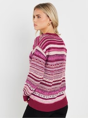 M&Co Pink Petite Fairisle Pattern Design Jumper - Image 4 of 5