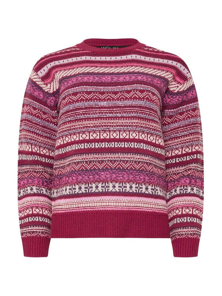 M&Co Pink Petite Fairisle Pattern Design Jumper - Image 5 of 5