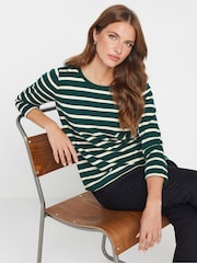 M&Co Green Stripe 100% Cotton T-Shirts 3 Pack - Image 2 of 9