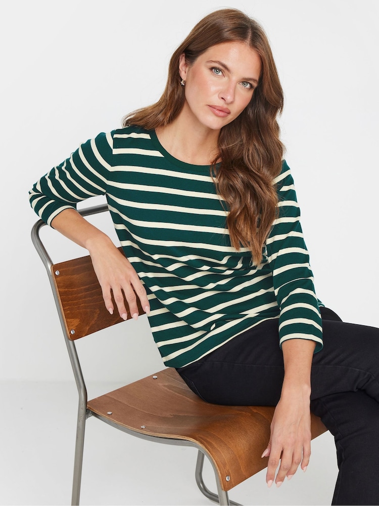 M&Co Green Stripe 100% Cotton T-Shirts 3 Pack - Image 2 of 9