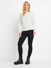 M&Co Cream Petite Lace Trim Jumper - Image 1 of 4