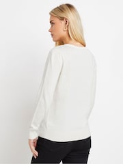 M&Co Cream Petite Lace Trim Jumper - Image 2 of 4