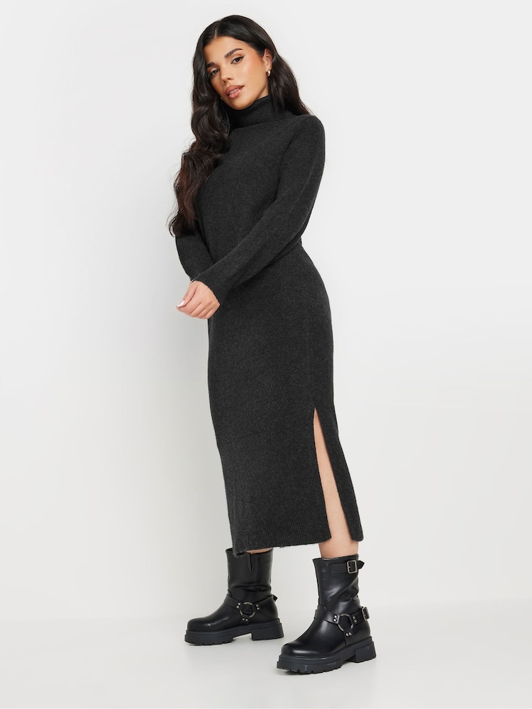 PixieGirl Petite Black Premium Roll Neck Dress - Image 2 of 5