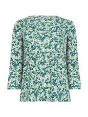 M&Co Green 3/4 Sleeve Crew Neck 100% Cotton T-Shirt - Image 5 of 5