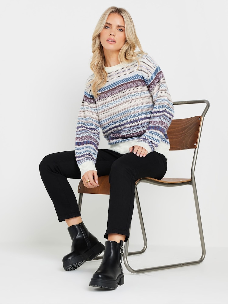 M&Co Blue Petite Fairisle Pattern Design Jumper - Image 2 of 5
