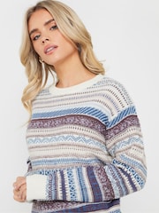 M&Co Blue Petite Fairisle Pattern Design Jumper - Image 4 of 5