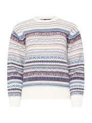 M&Co Blue Petite Fairisle Pattern Design Jumper - Image 5 of 5