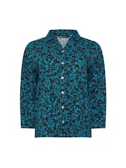 M&Co Blue 100% Cotton Ditsy Jersey Shirt - Image 5 of 5