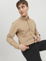 JACK & JONES Natural Corduroy 100% Cotton Shirt - Image 3 of 5