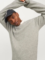 JACK & JONES Grey Knitted Crew Neck Jumper - Image 3 of 5