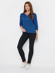 M&Co Blue 100% Cotton Henley Top - Image 2 of 5