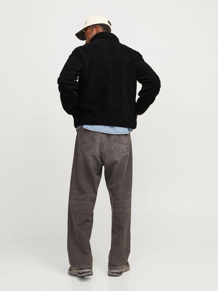 JACK & JONES Black Teddy Fleece Jacket - Image 2 of 7