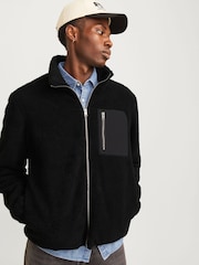 JACK & JONES Black Teddy Fleece Jacket - Image 4 of 7