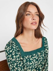 M&Co Blue 100% Cotton Square Neck Top - Image 3 of 5
