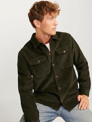 JACK & JONES Green Corduroy 100% Cotton Overshirt - Image 4 of 7