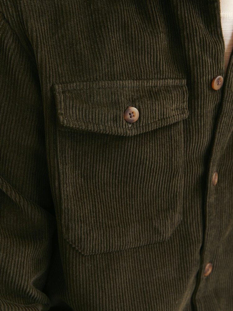 JACK & JONES Green Corduroy 100% Cotton Overshirt - Image 7 of 7