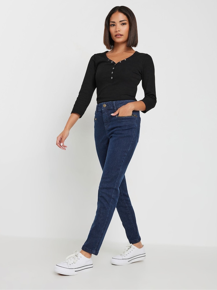 PixieGirl Petite Blue Khaki Zip Pkt Skinny Jean - Image 1 of 4