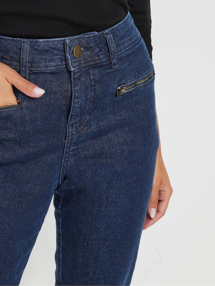 Blau - PixieGirl Petite Khaki Zip Pkt Skinny Jean - Bild 4 von 4 Blau - PixieGirl Petite Khaki Zip Pkt Skinny Jean - Bild 4 von 4