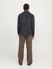 JACK & JONES Black Brushed Twill Overshirt - Image 2 of 5
