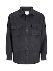 JACK & JONES Black Brushed Twill Overshirt - Image 5 of 5