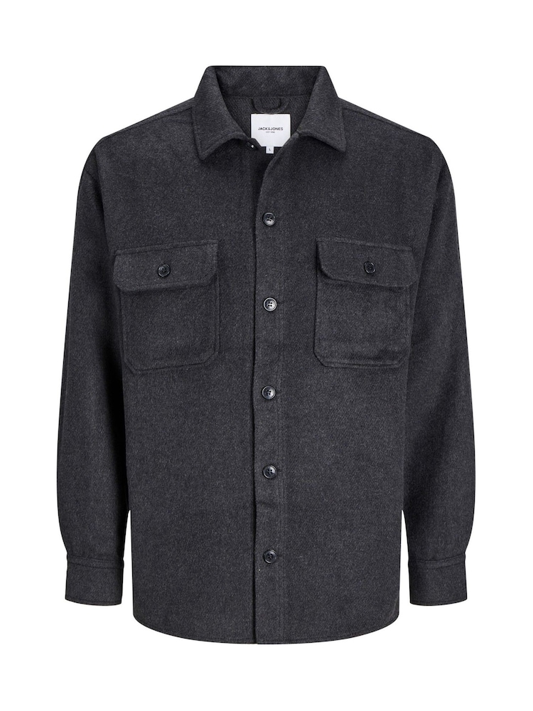 JACK & JONES Black Brushed Twill Overshirt - Image 5 of 5