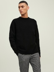 JACK & JONES Black Knitted Crew Neck Jumper - Image 1 of 6