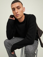 JACK & JONES Black Knitted Crew Neck Jumper - Image 3 of 6