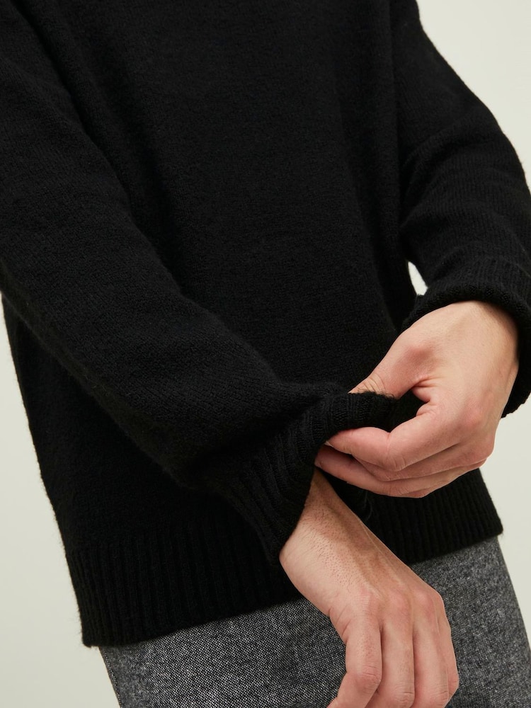 JACK & JONES Black Knitted Crew Neck Jumper - Image 4 of 6