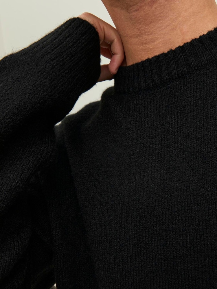 JACK & JONES Black Knitted Crew Neck Jumper - Image 5 of 6