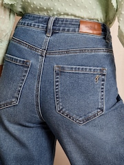 Love & Roses Mid Wash Blue Petite Crop Wide Leg Jeans - Image 5 of 5