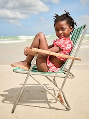 Rouge/Blanc Woodblock - Bikini Manche bouffante (3-16ans) - Image 2 of 4