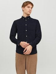 JACK & JONES Blue Corduroy 100% Cotton Shirt - Image 1 of 5