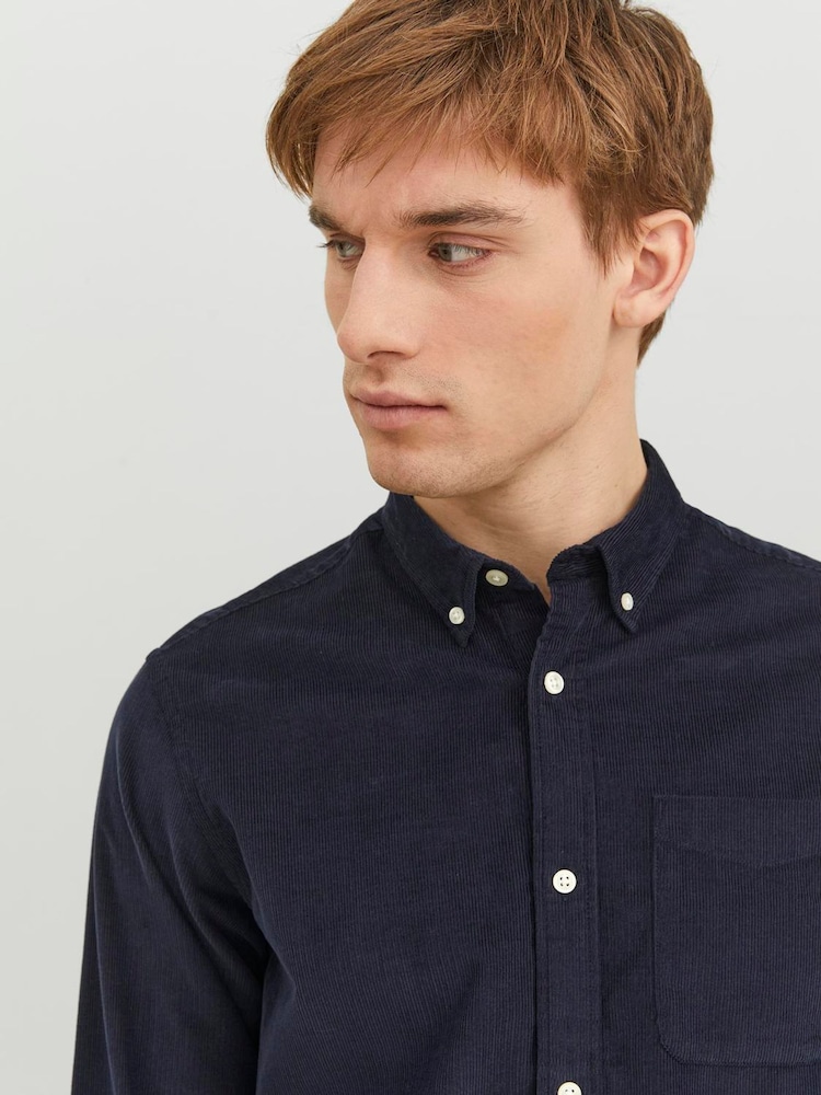JACK & JONES Blue Corduroy 100% Cotton Shirt - Image 5 of 5
