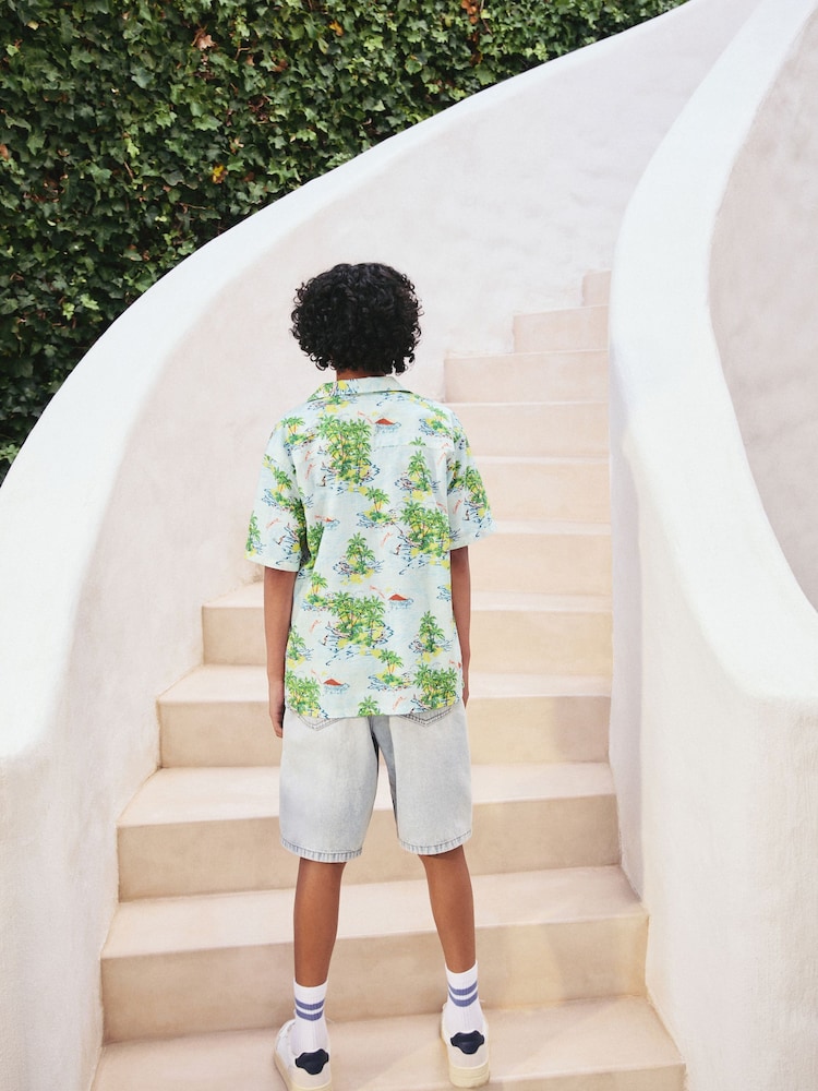 Hawaian Short Sleeve Printed Shirt (3-16yrs) - Image 2 of 6