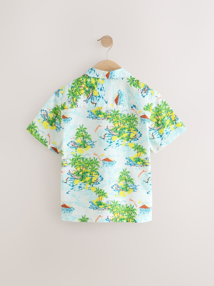 Hawaian Short Sleeve Printed Shirt (3-16yrs) - Image 4 of 6