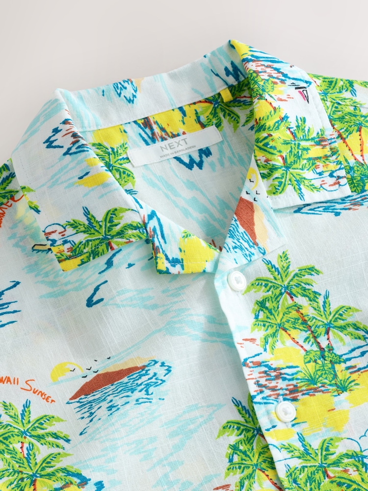 Hawaian Short Sleeve Printed Shirt (3-16yrs) - Image 5 of 6