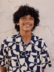 Indigo Blue Markmaking Short Sleeve Printed Shirt (3-16yrs) - Image 4 of 6