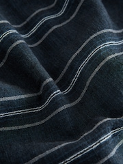 Indigo Blue Stripe Short Sleeve Linen Blend Stripe Shirt (3-16yrs) - Image 3 of 4