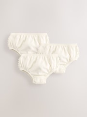 Cream Baby 100% Cotton Knickers 3 Pack (0mths-2yrs) - Image 1 of 7