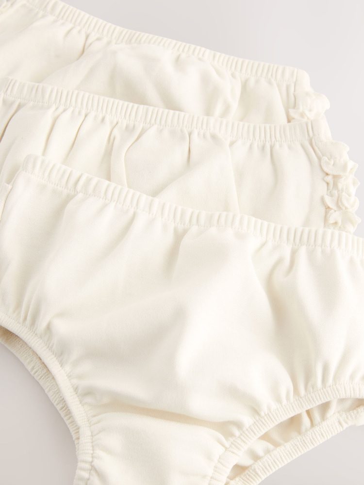 Cream Baby 100% Cotton Knickers 3 Pack (0mths-2yrs) - Image 6 of 7