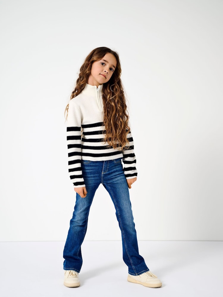ONLY KIDS Quarter Zip Cosy White Jumper - Image 2 of 5