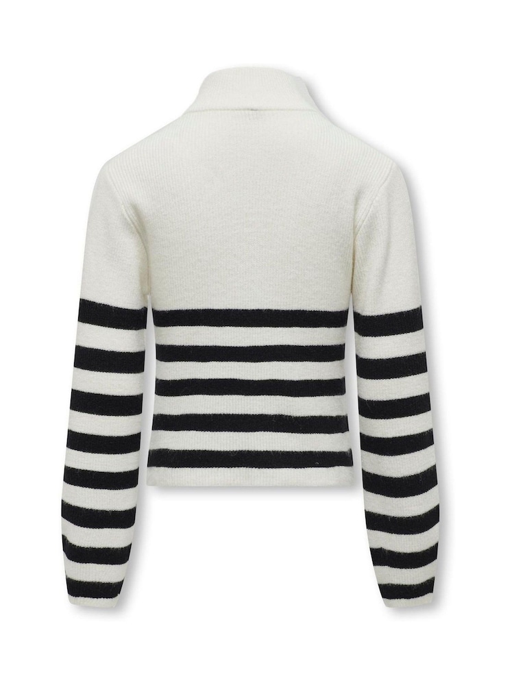 ONLY KIDS Quarter Zip Cosy White Jumper - Image 5 of 5